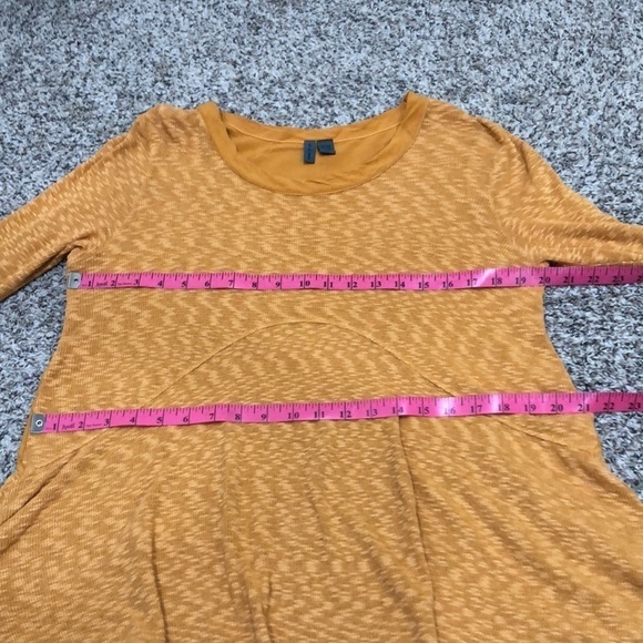 Anthropologie Left of Center Top Size Small Orange Slub Knit Peplum Shirt - Picture 7 of 9